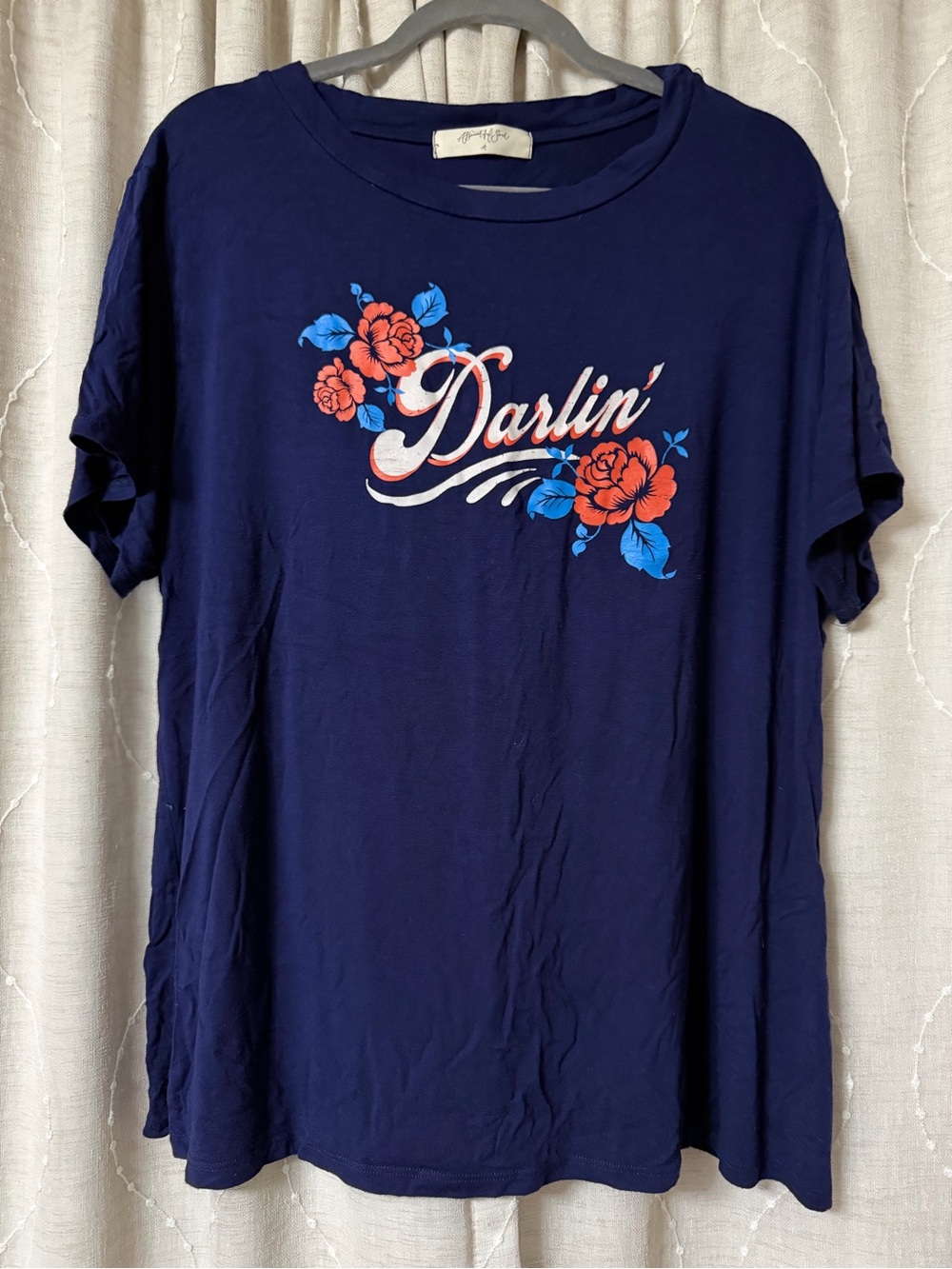 Darlin' Floral Graphic Navy Women's Tee